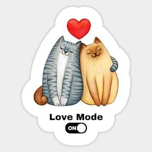 Funny And Romantic Cat Couple Sticker